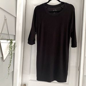 Black Waffle Knit Mini Dress